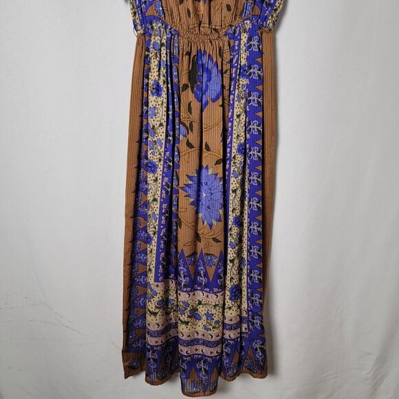 Vintage UMI Collections by Anne Crimmins Silk Gypsy Floral Boho Maxi Dress 8 - Picture 9 of 12
